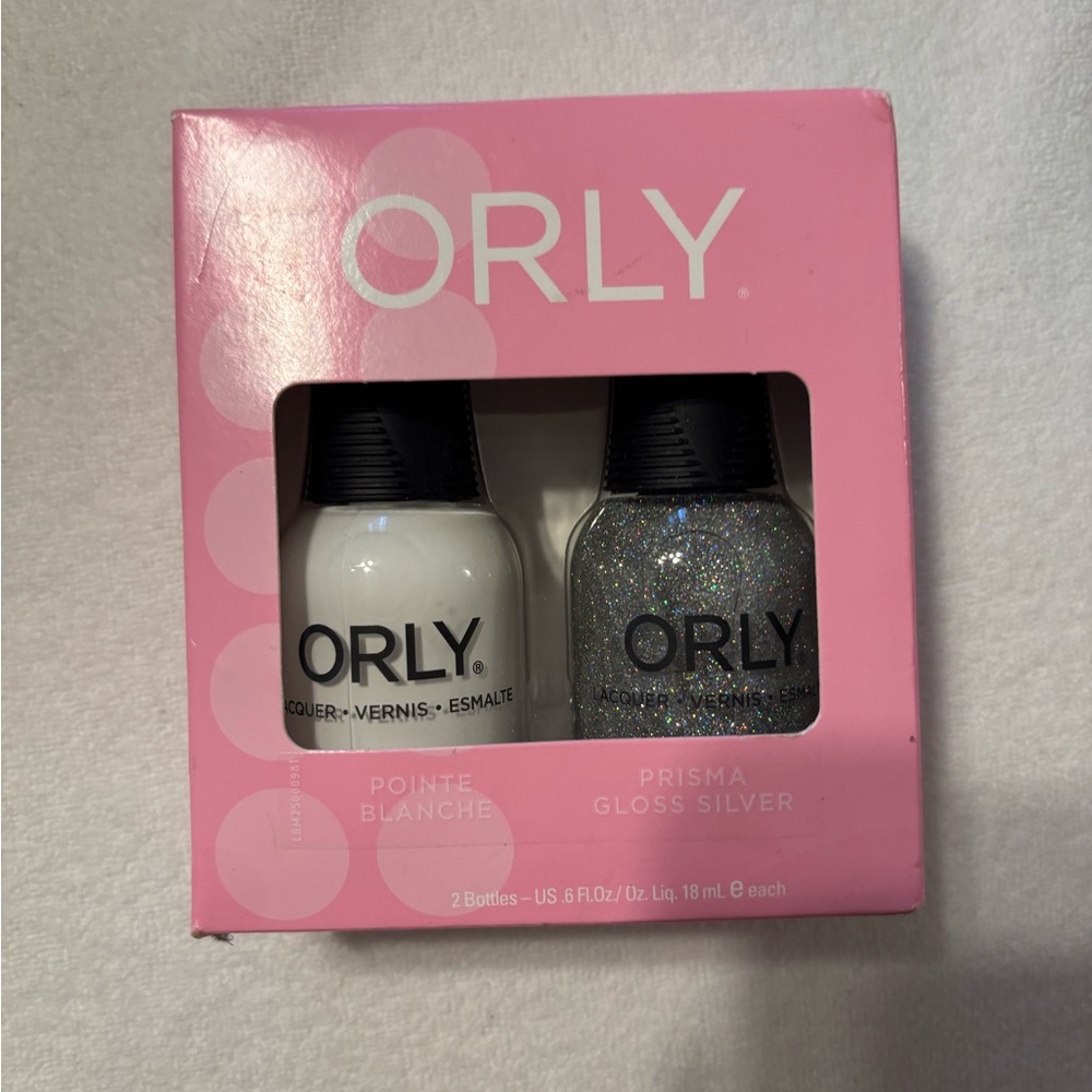 ORLY Pointe Blanche and Prisma Gloss Silver Nail Polish Set